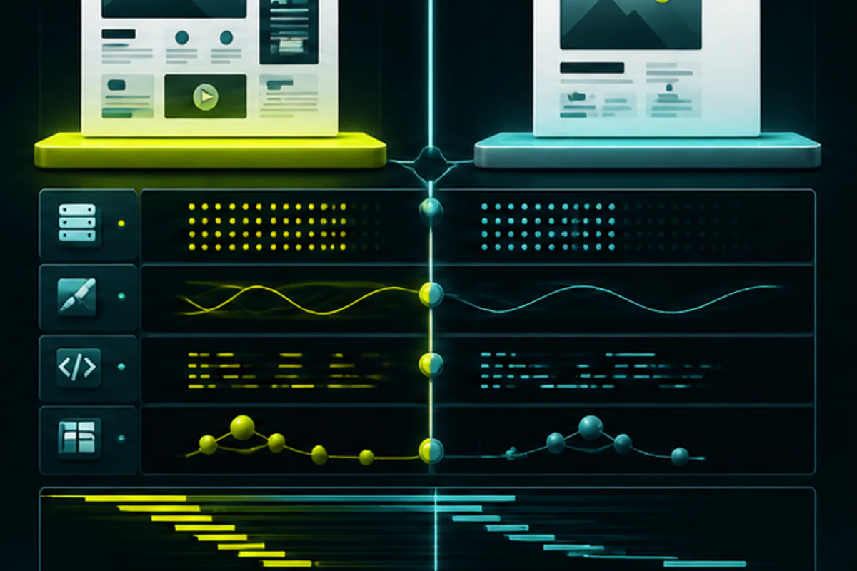 Illustration du diagnostic pour « Mesurer l’impact d’Elementor sur les performances WordPress » : analyse des signaux techniques avant correction