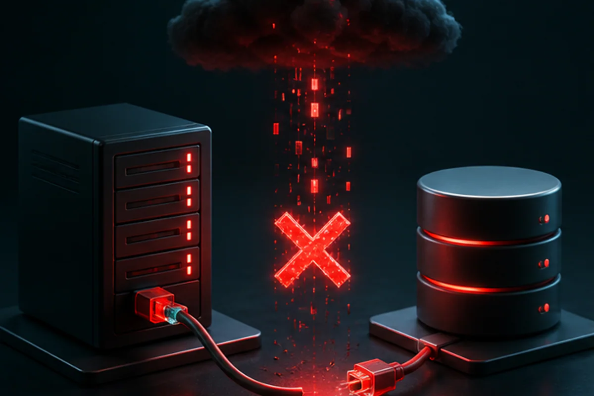 Illustration éditoriale : Erreur de connexion à la base de données