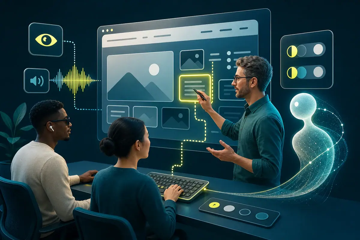 Illustration éditoriale : Intelligence artificielle et accessibilité