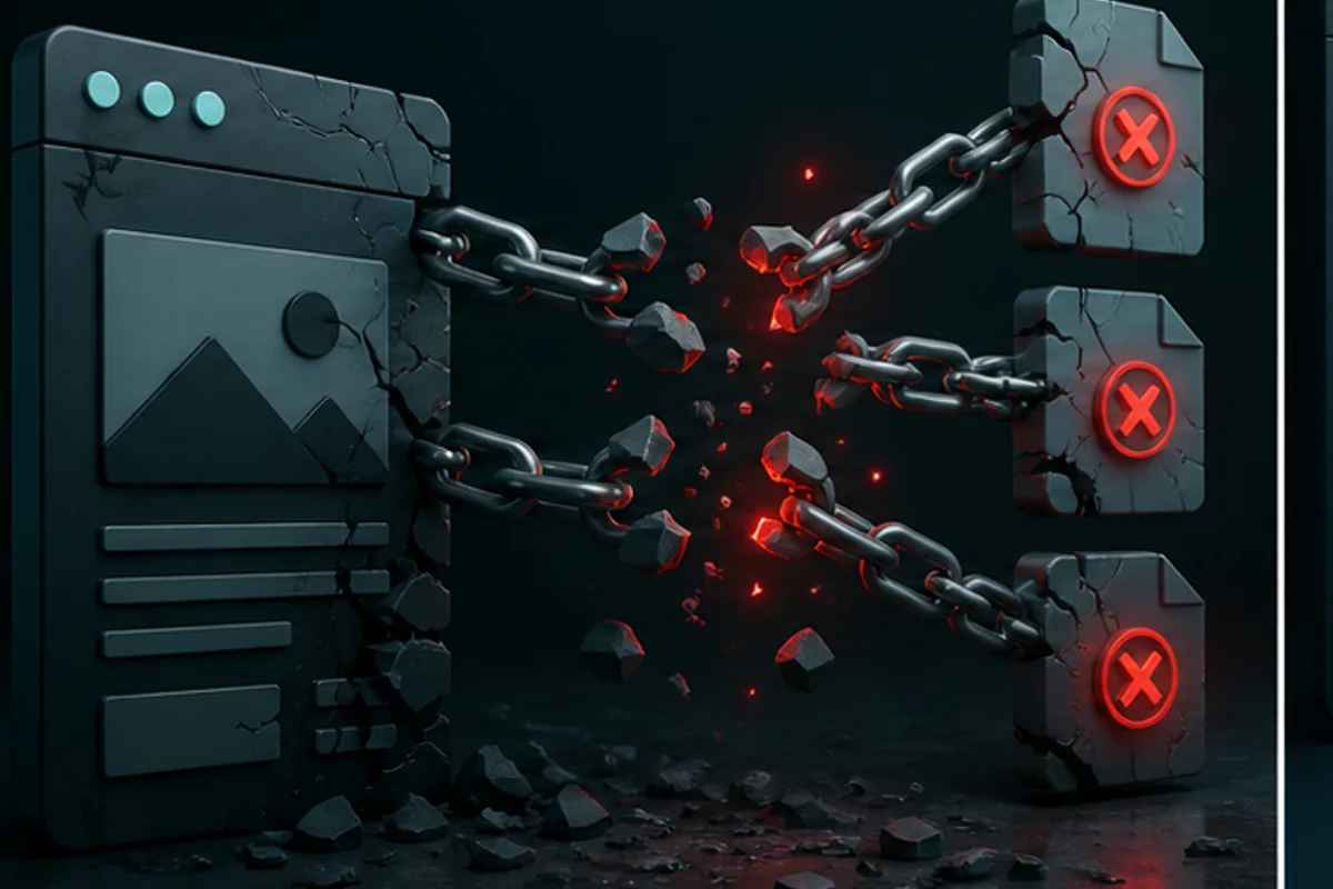 Illustration éditoriale : Perte de backlinks après une migration de