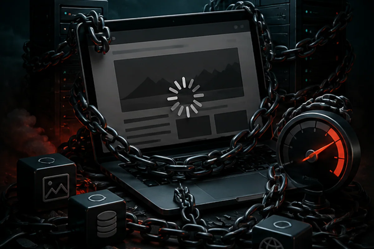 Illustration éditoriale : WordPress lent malgré un bon hébergement