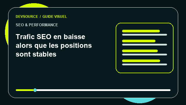 Animation éditoriale : Trafic SEO en baisse alors que les positions