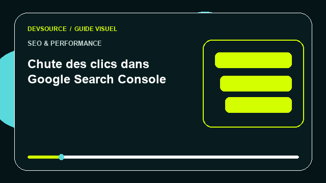 Animation éditoriale : Chute des clics dans Google Search Console