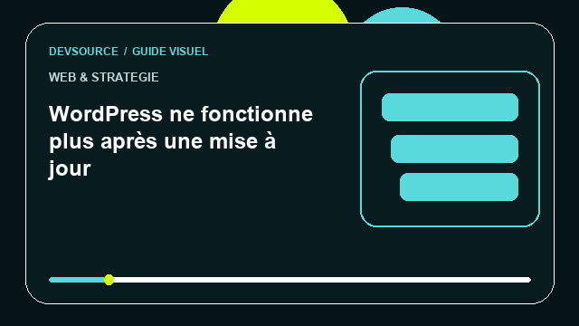 Animation éditoriale : WordPress ne fonctionne plus après une mise à