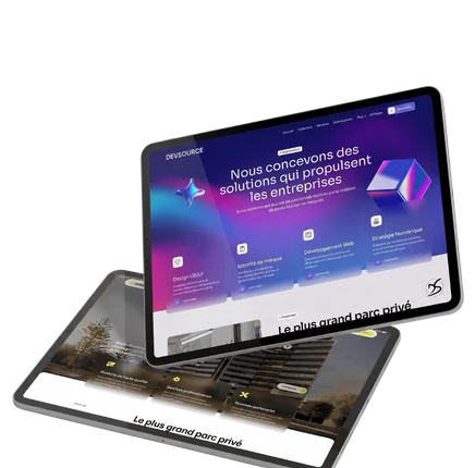 Deux interfaces web réalisées dans l’univers Devsource