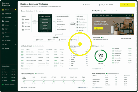 Animation focalisée sur le flux API, rendu serveur et validation SEO